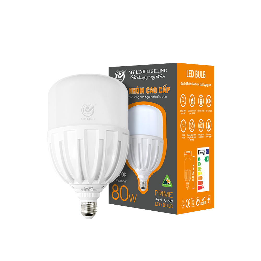 Bóng đèn LED BULB nhôm đúc cao cấp 80W