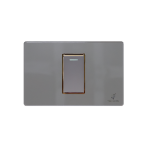 Acrylic Xám – Viền mạ gold – 1 Công tắc