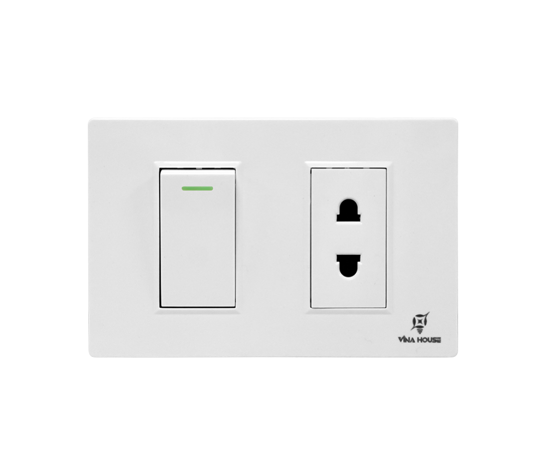 PC Trắng – 1 Công tắc 1 Ổ cắm