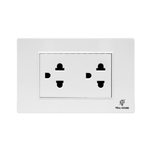 PC Trắng – Ổ cắm đôi 3 lỗ