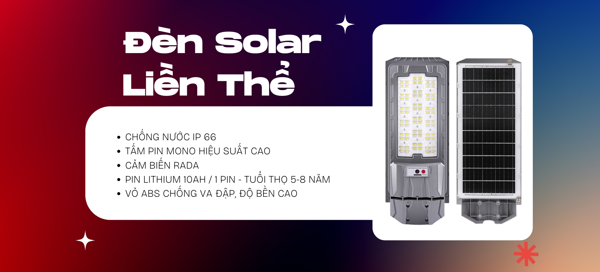 Đèn Solar Liền Thể Mỹ Linh